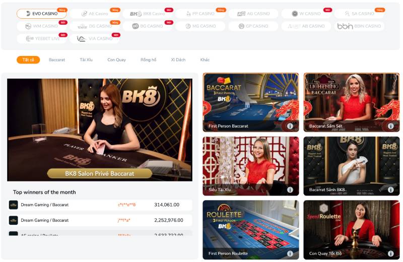 BK8 - nhà cái thể thao số 1 đến từ châu Âu 7 Sòng Bài Trực Tuyến – Mang Casino Quốc Tế Đến Ngay Gần Bạn